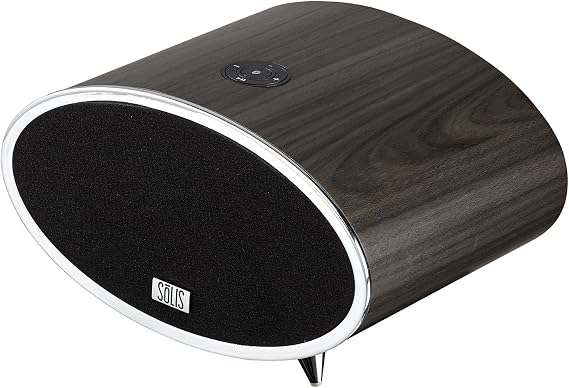 Solis Audio SO-6000 Retro Bluetooth Stereo Shelf Systems Speaker Hi-Res Smart Wi-Fi Wireless Speaker with Google Chromecast Built-in Walnut