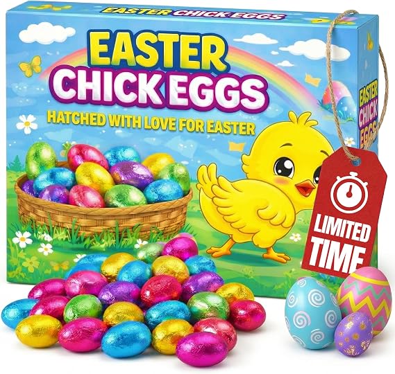 Easter Chocolate Mini Eggs Gift Box 100g - Foil Wrapped Sweets for Kids