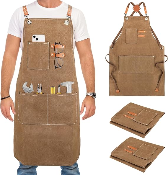 SANLIKE Woodworking Apron for Men Chef Aprons for Men, Size S to XXL