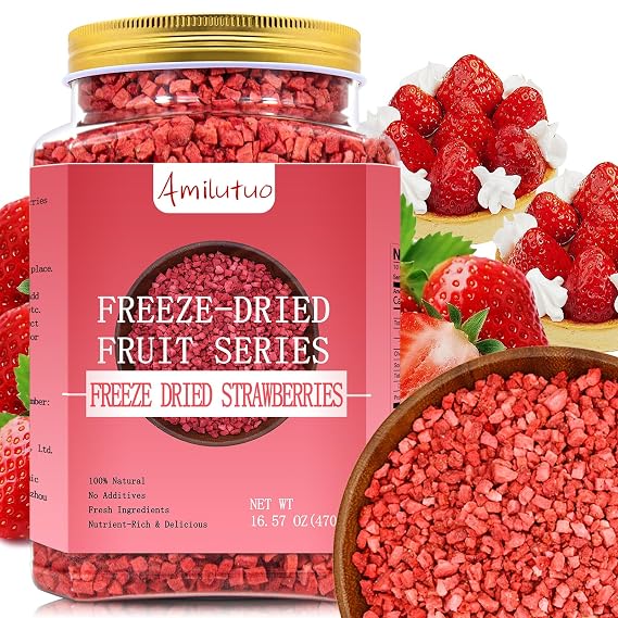 Freeze Dried Strawberries Pieces, 16.57OZ/470G Frozen Strawberries