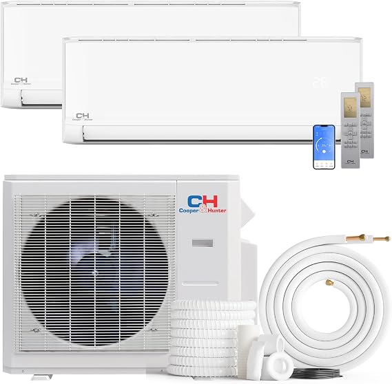 Cooper & Hunter 36,000 BTU 2-Zone Wall Mount Mini Split, 24 SEER2, 230V