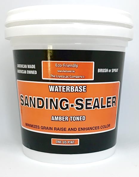 CrystaLac, Clear Amber Toned Sanding Sealer (Clear Amber Toned, 16oz Pint)