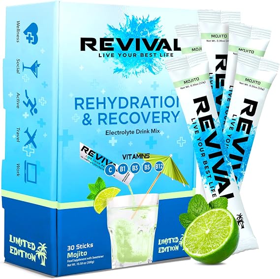 Revival Rapid Rehydration Electrolytes Powder | High Strength Sachet Drink
