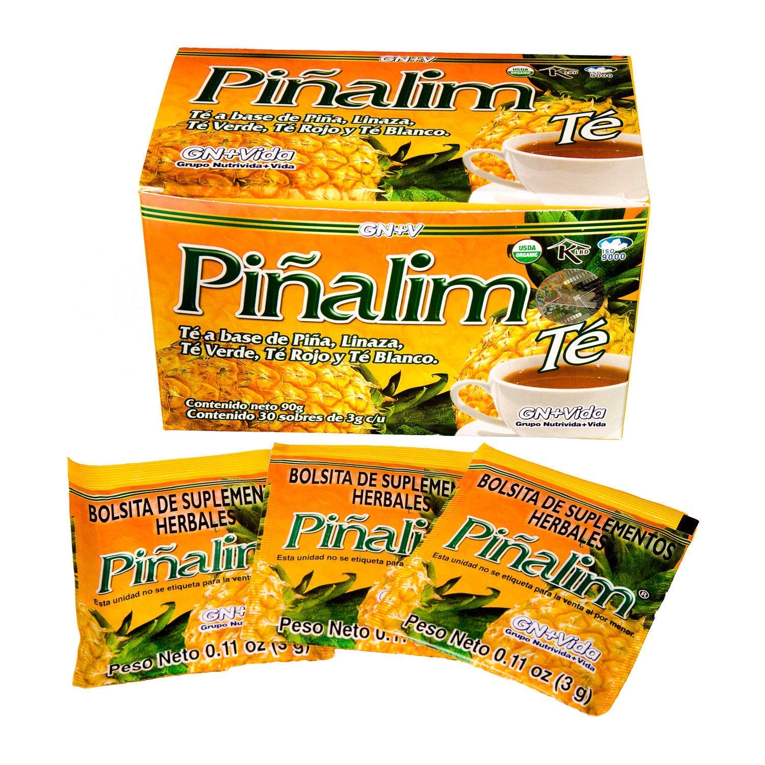 Pinalim TeaTe de Pinalim Mexican Version- Pineapple, Flax, Green Tea, White Tea - 30 Day Supply