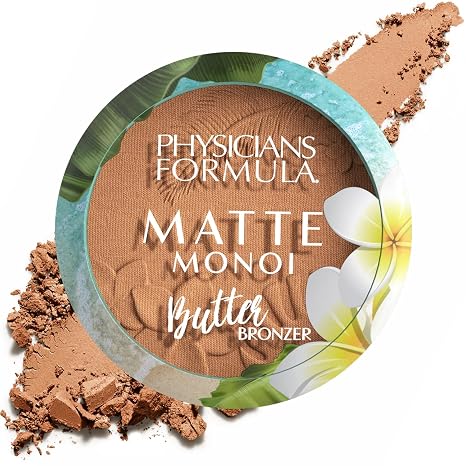 Physicians Formula Matte Monoi Butter Bronzer Powder Waterproof Matte Formula with Nourishing Monoi and Murumuru Butter Ideal for Bronzing and Contouring Colour: Deep Bronzer