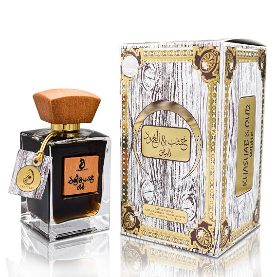 ARABIYAT Khashab & Oud Eau de Parfum 100 ml (3.4 fl.oz.) Arabic Spray Luxury Perfumes for Women & Men | Premium Unisex Oud & Woody Fragrance (White)