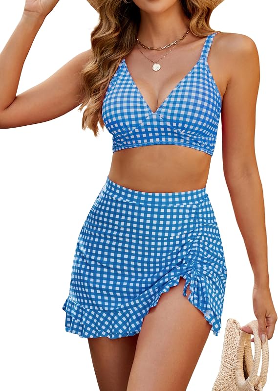 Blooming Jelly Women's High Waisted Bikini Set Tummy Control Swimsuit