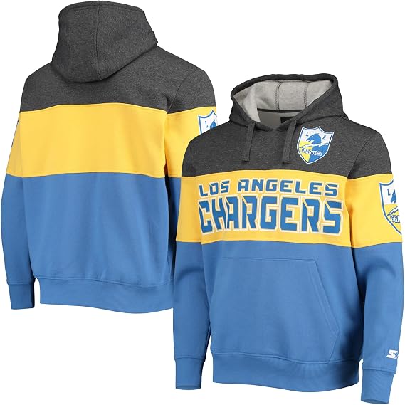 STARTER Men's Heathered Charcoal/Gold Pittsburgh Steelers Extreme Fireballer Throwback Pullover Hoodie