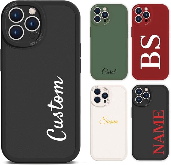 Bitrue Custom Personalized Name/Text Phone Case for iPhone 17e 17 air 16 16e 15 14 13 12 11 Pro Max X XR Xs Max 8 7 6 Plus,TPU+Leather Soft Phone case