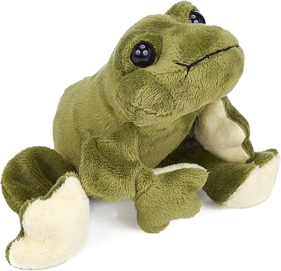 Bearington Frank Jr. Frog Plush Stuffed Animal - 8" Soft Realistic Green Frog Plush Toy with Soft Fur for Kids - Toad Plushie - Cuddly Companion Gift for Toddlers and Animal Lovers