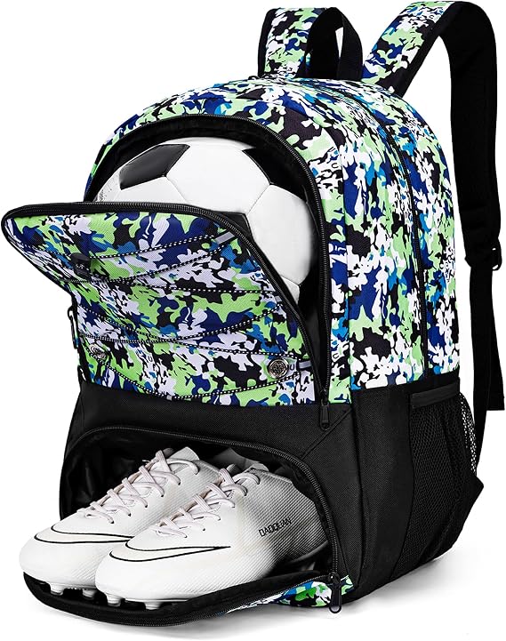Hsmihair Soccer Backpack,Soccer Bag with Ball Holder and Cleat Compartment