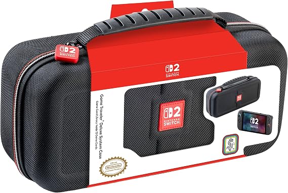 Game Traveler RDS - Licensed Nintendo Switch 2, Nintendo Switch OLED & Nintendo Switch Systems Deluxe System Case – Holds 12 Game Cards & microSD Card Case Holds 2pcs & Each Holds 2 microSD Cards