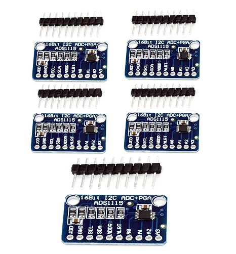 5pcs ADS1115 16 Bit 16 Byte 4 Channel I2C IIC Analog-to-Digital High Precision ADC PGA Converter Development Board, Programmable Gain Amplifier, for Arduino Raspberry Pi DIY