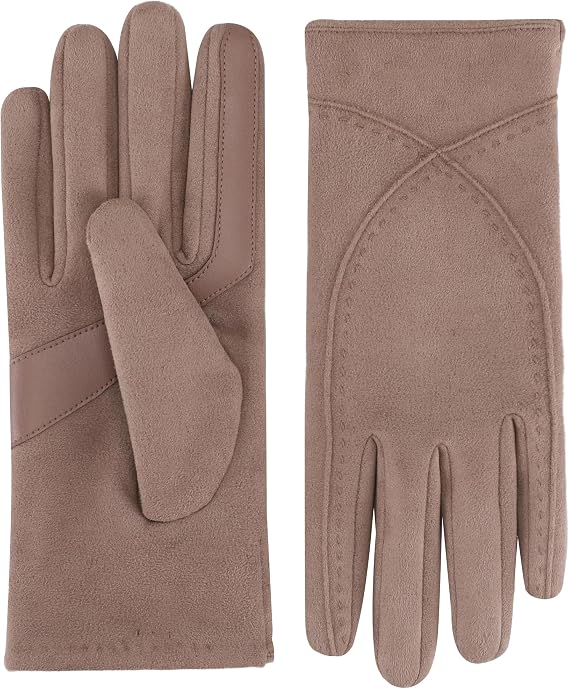 isotoner Women's Water Repellent Touchscreen Microsuede Shortie Gloves