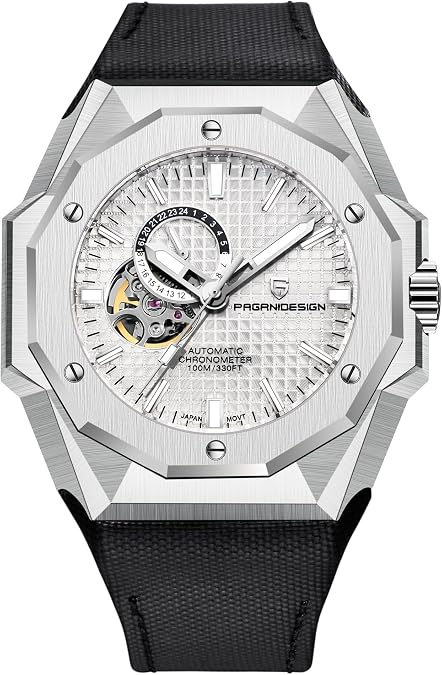 HaiQin Pagani Design Men's Automatic Mechanical Pointer Watch Skeleton Tourbillon Waterproof Luminous Fashion Casual Wristwatch Chronometer