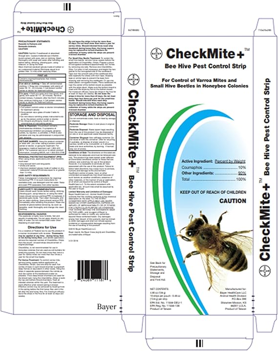 CheckMite+ Bee Hive Pest Control Strips | 10-Pack | Treatment for Varroa Mites & Small Hive Beetles, Protects Honeybee Colonies, Easy-to-Use Strips