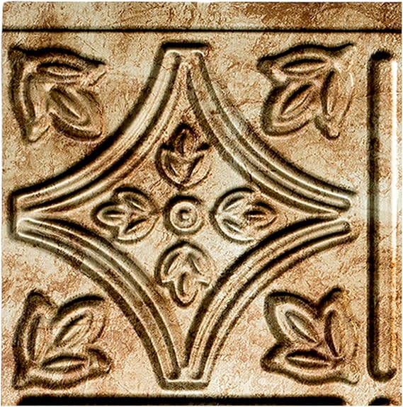 FASADE Traditional Style/Pattern 1 Decorative Vinyl Backsplash Panel in Bermuda Bronze (6X6 Inch Sample)