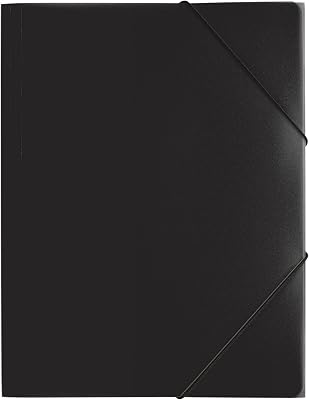 21613-01 Elasticated Folder PP 3 Folders A4 Black