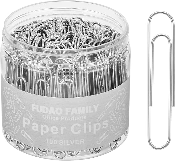 Jumbo Paper Clips, 50mm Paper Clip, 100 pcs Large Paperclips (Jumbo, Silver)