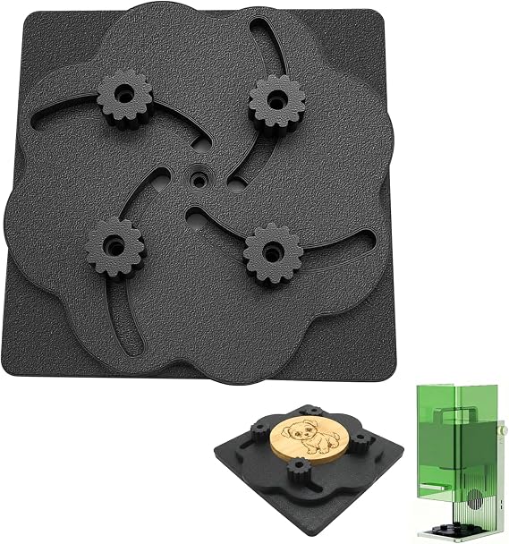Upgraded Kit Central Locator Fixture Adjustable Self-Centering Jig for xTool F1 & F1 Lite, Adjustable Diameter from 0.4" to 3.15"