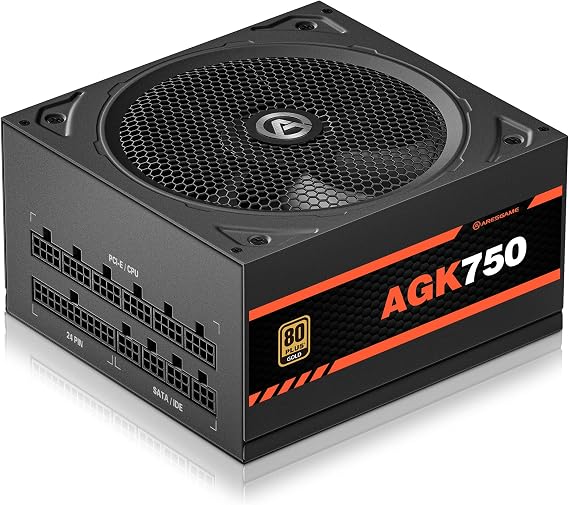 Power Supply 750W Fully Modular 80Plus Gold Certified PSU(ARESGAME, AGK750)