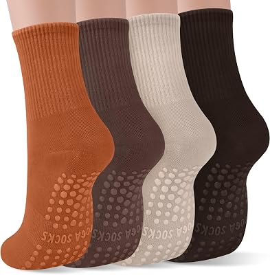 YSense Pilates Grip Socks for Women Non Slip, Yoga Barre Grippy Socks for Pilates, Dance, Ballet, Barre, Hospital
