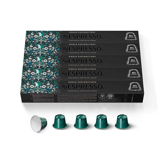 Nespresso Original, Stockholm Fortissio Lungo, 50-Count Coffee Pods