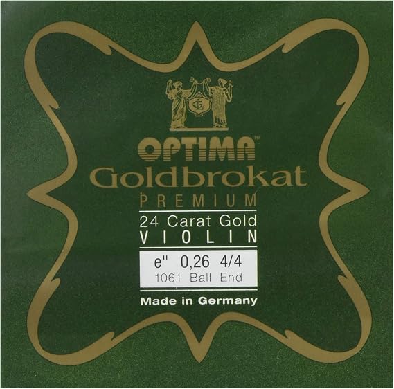 Gold Brocut Violin String 4/4 E 0.26 mm Ball Premium 24K Gold Plated