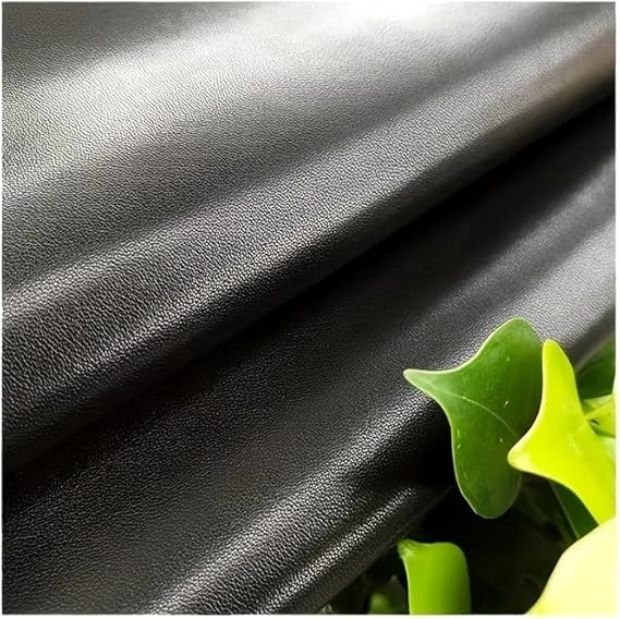 Premium Leather Material, Full Grain, Black, 1.0-1.2mm Thickness, Smooth Surface,Suitable for Making Wallets, Shoes, Sofas (Black pingwen 12" x 12")