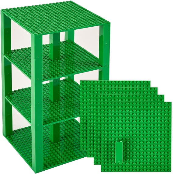 Strictly Briks Classic Baseplate 6x6 inch 15.24x15.24cm, Includes 4 Building Bricks for Building 20x20 Pegs Brick Tower Products, Towers, and More