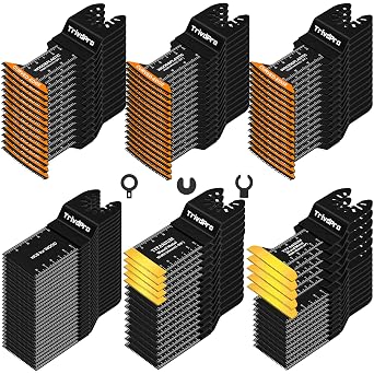 Multitool Blades Multi-Tool Blades Kits - TrivdPro 100pcs Oscillating Tool Blade Oscillating Saw Blades for Metal Wood Plastic, Oscillator Blades for Multi Tool Fits Dewalt Milwaukee Ryobi Fein Bosch