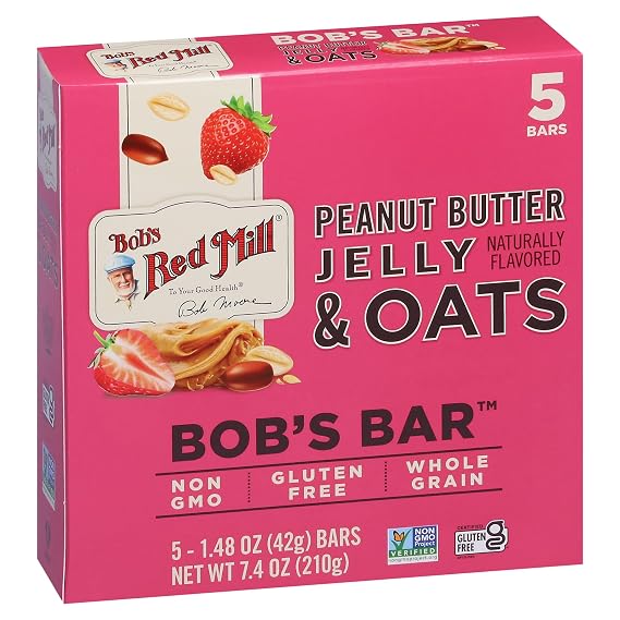 Bob's Red Mill Peanut Butter Jelly & Oats Snack Bar, 5 bars