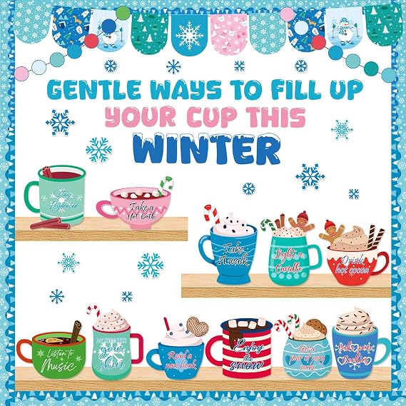 Winter Themed Bulletin Board - Warm and Inspiring Hot Chocolate Cup Decor