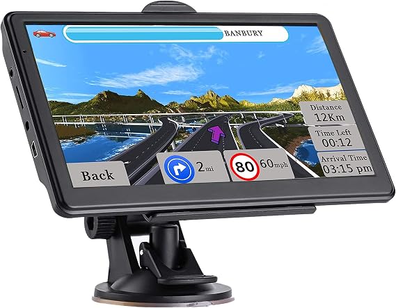 GPS Navigator for Car, Latest 2025 Map 7 inch Touch Screen Car GPS 256-16GB, Voice Turn Direction Guidance, Support Speed and Red Light Warning, North America Lifetime map Free Update(Dark)