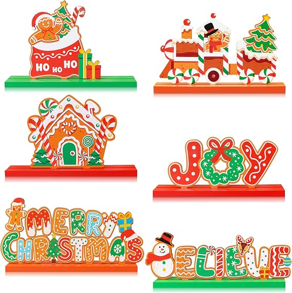 3Pcs Fall Decorations, Wooden Table Decor for Thanksgiving (Merry Christmas)