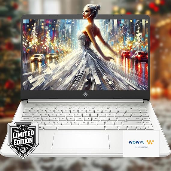 HP 14 Laptop Back to School Limited Edition with Microsoft 365 4-Core Intel CPU 16GB RAM 2TB Storage (512GB OnBoard + 512GB External + 1TB OneDrive) Natural Silver w/WOWPC Bundle Win 11