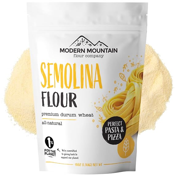 Semolina Flour (3 lb) Semolina Flour for Pasta, Pizza, and Bread, Milled from Premium Durum Wheat, High Gluten, Rich in Protein, All-Natural, OU Kosher Certified