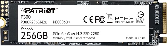Patriot P300 256GB Internal SSD - NVMe PCIe Gen 3x4 - M.2 2280 - Solid