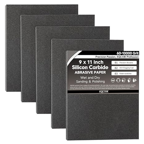 12-Sheet Premium 220 Grit Wet Dry Sandpaper, 9 x 11 Inch