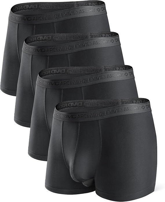 DAVID ARCHY Men's Underwear Modal Boxer Briefs Trunks Multi-Pack