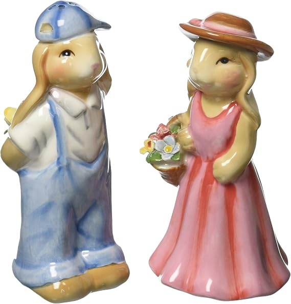 Appletree Design Barn Yard Bunny Salt and Pepper Set, 4-1/8-Inch
