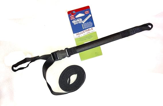 ROK STRAPS Adjustable 18"-15Ft X 1" Tie-Down with Easy Loop Ends Tactical Black