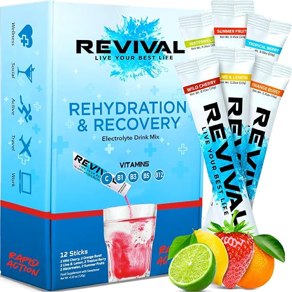 Revival Rapid Rehydration Electrolytes Powder | High Strength Sachet Drink