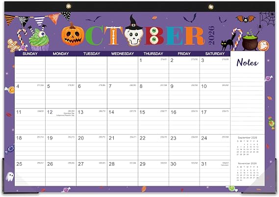 Desk Calendar 2026-2027 - 18 Month Calendar from July 2026 to December 2027