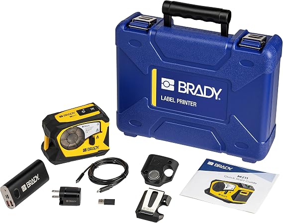 Brady M211 Portable Bluetooth Label Printer Kit (M211-KIT), Yellow/Black