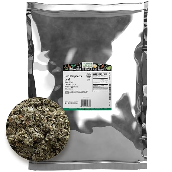 Frontier Bulk Red Raspberry Leaf, Cut and Sifted, Organic, 1 lb. Package - 2pc