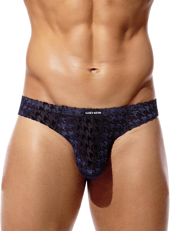 Casey Kevin Mens Sexy Underwear Low Rise See-Through Bikini Briefs Panties