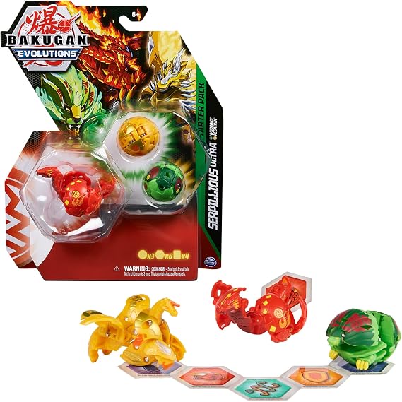 Bakugan 'Evolutions' Starter Pack of 3 Balls (Ultra Pyrus Serpillious Basic Ventus Hydorous Basic Aurelus Pegatrix)