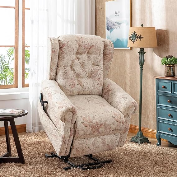 Riser and Recliner Chairs, Electric Recliner Sofa, Massage Chair, Dual Motor Lift Chair Recliners Infinite Position Lay Flat Recliner with Heat Massage Up to 300lbs