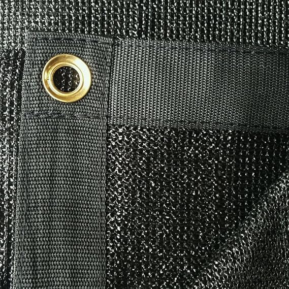 12 ft. x 12 ft. - 7 oz Premium 90% Shade Cloth, Shade Sail, Sun Shade (Black Color)
